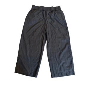 Treasure & Bond Black Wide Leg Cropped Pants Size L | Gauze Cotton & Pockets